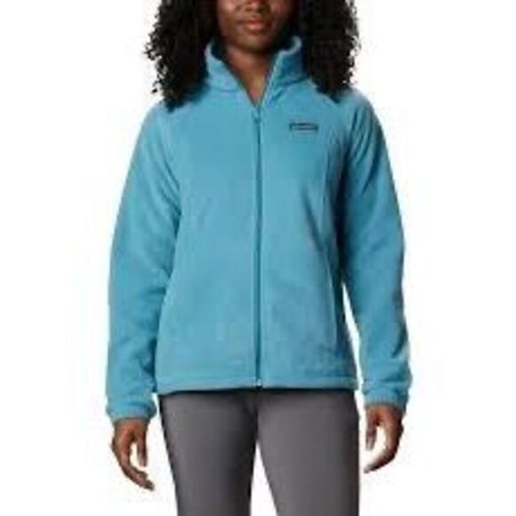 Columbia Women's S Benton Springs Full Zip Fleece Jacket Light Blue Outdoor - Picture 1 of 11